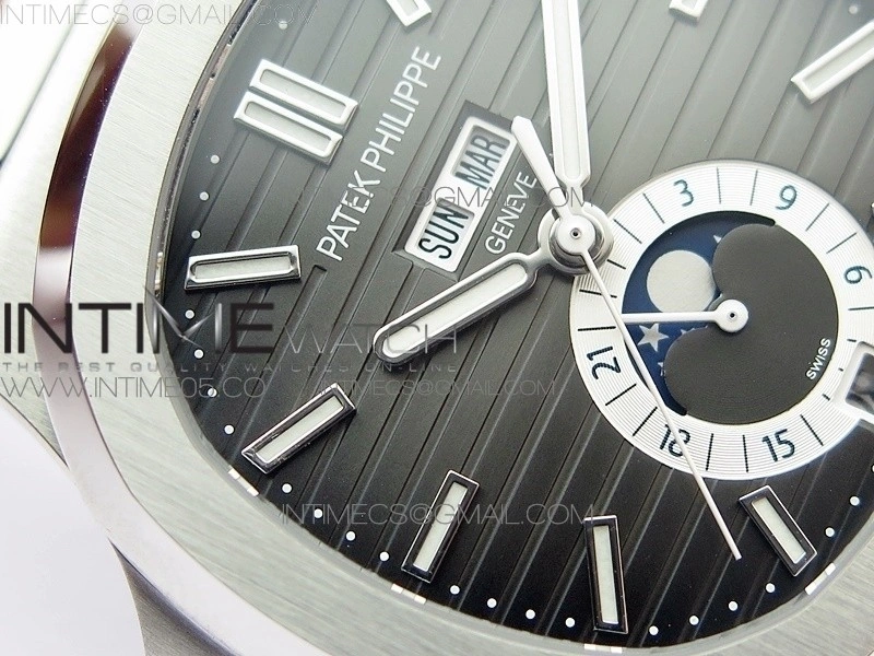 NAUTILUS 5726 SS GRF 1:1 BEST EDITION GRAY DIAL WORKING ANNUAL CALENDARON SS BRACELET A.324 V2